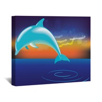 Dolphin Jumping Out Of Water Wall Art 45239129