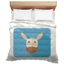 Donkey Flat Icon With Long Shadow Bedding 78748672