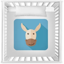Donkey Flat Icon With Long Shadow Nursery Decor 78748672