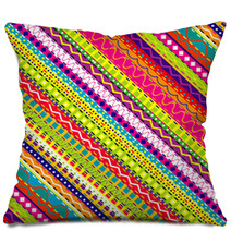 Doodle Ethnic And Colored Seamless Background Pillows 62794416