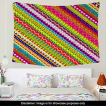 Doodle Ethnic And Colored Seamless Background Wall Art 62794416