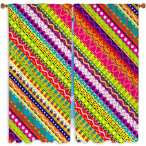 Doodle Ethnic And Colored Seamless Background Window Curtains 62794416