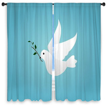 Dove With Olive Branch Window Curtains 52167682