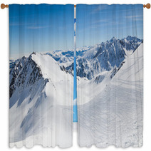 Downhills In The Winter Pyrenees Window Curtains 60244477