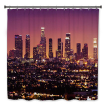 Downtown Los Angeles Skyline At Night, California Bath Decor 3021370