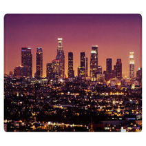Downtown Los Angeles Skyline At Night, California Rugs 3021370