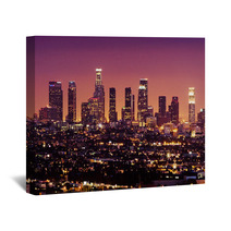 Downtown Los Angeles Skyline At Night, California Wall Art 3021370