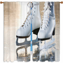 Dramatic Landscape Natural Shot Of Ice Skates Window Curtains 38904838