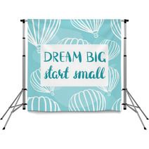 Dream Big Start Smal Vector Retro Poster With Balloons Backdrops 120406271