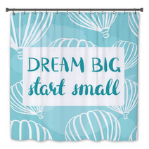 Dream Big Start Smal Vector Retro Poster With Balloons Bath Decor 120406271