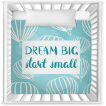 Dream Big Start Smal Vector Retro Poster With Balloons Nursery Decor 120406271