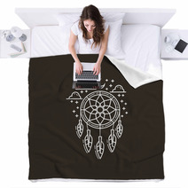 Dream Catcher Line Logo Vector Blankets 111005500