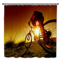 Dreamy Sunset And Healthy LifeFields And Bicycle Bath Decor 63593672
