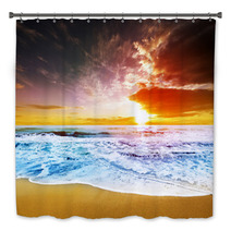 Dreamy Sunset At Beach Shore Bath Decor 63593664
