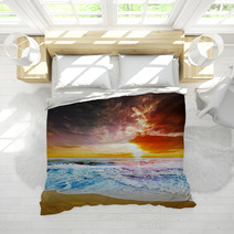 Dreamy Sunset At Beach Shore Bedding 63593664