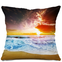 Dreamy Sunset At Beach Shore Pillows 63593664