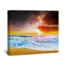 Dreamy Sunset At Beach Shore Wall Art 63593664