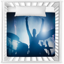 Drummer Playing On Drums On Music Concert Club Lights Nursery Decor 99789535