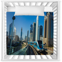 Dubai Metro. A View Of The City From The Subway Car Nursery Decor 52086317