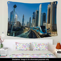Dubai Metro. A View Of The City From The Subway Car Wall Art 52086317