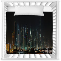 Dubai. World Trade Center And Burj Khalifa At Night Nursery Decor 64156146
