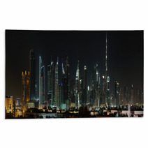 Dubai. World Trade Center And Burj Khalifa At Night Rugs 64156146