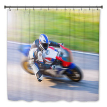 Dynamic Motorbike Racing Bath Decor 123298829
