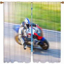 Dynamic Motorbike Racing Window Curtains 123298829