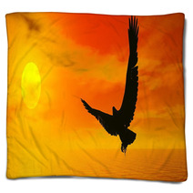 Eagle By Sunset - 3D Render Blankets 50609549