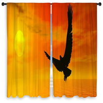 Eagle By Sunset - 3D Render Window Curtains 50609549