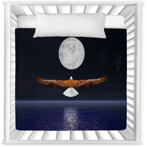 Eagle Flying To The Moon - 3D Render Nursery Decor 53259896
