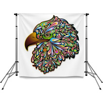 Eagle Hawk Psychedelic Art Design-Aquila Falco Psichedelico Backdrops 47799476