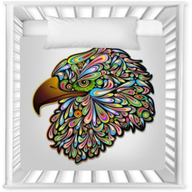 Eagle Hawk Psychedelic Art Design-Aquila Falco Psichedelico Nursery Decor 47799476