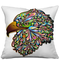 Eagle Hawk Psychedelic Art Design-Aquila Falco Psichedelico Pillows 47799476