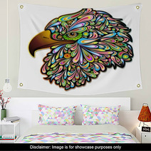 Eagle Hawk Psychedelic Art Design-Aquila Falco Psichedelico Wall Art 47799476