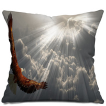 Eagle In Flight Above The Clouds Pillows 46732133