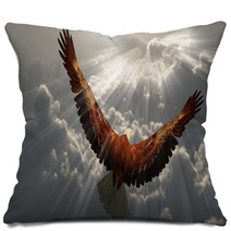 Eagle In Flight Above The Clouds Pillows 65332352