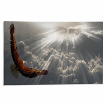 Eagle In Flight Above The Clouds Rugs 46732133