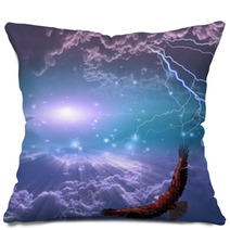Eagle In Flight Beneath Storm Pillows 63954003
