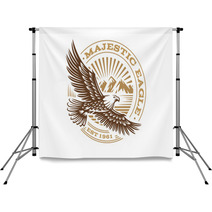 Eagle Logo Vector Illustration Emblem On White Background Backdrops 132682645