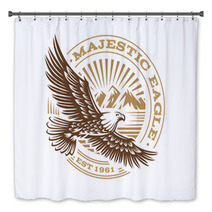 Eagle Logo Vector Illustration Emblem On White Background Bath Decor 132682645