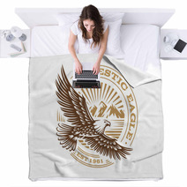 Eagle Logo Vector Illustration Emblem On White Background Blankets 132682645