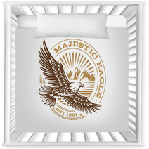 Eagle Logo Vector Illustration Emblem On White Background Nursery Decor 132682645