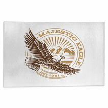 Eagle Logo Vector Illustration Emblem On White Background Rugs 132682645