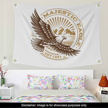 Eagle Logo Vector Illustration Emblem On White Background Wall Art 132682645