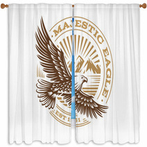 Eagle Logo Vector Illustration Emblem On White Background Window Curtains 132682645