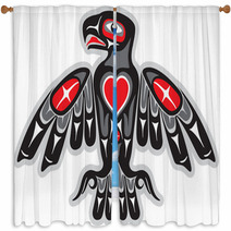 Eagle Native American Style Window Curtains 42791594