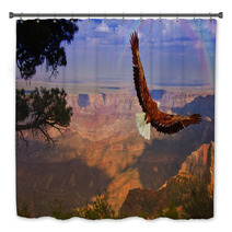 Eagle Takes Flight Over Grand Canyon USA Bath Decor 64815174