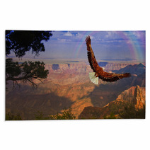 Eagle Takes Flight Over Grand Canyon USA Rugs 64815174