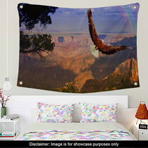 Eagle Takes Flight Over Grand Canyon USA Wall Art 64815174